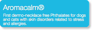 Aromacalm® First dermo-necklace free Phthalates for dogs and cats with skin disorders related to stress and allergies.